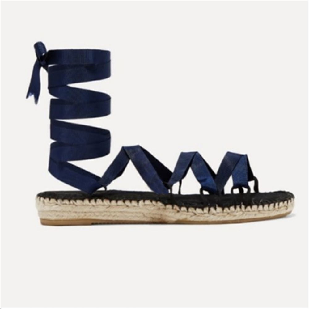 Espadrilles With Ribbons Navy - Picture 2 of 9